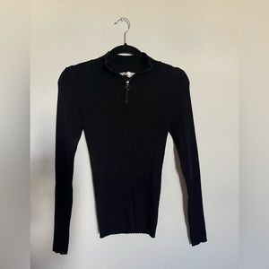 Ribbed Quarter Zip Long Sleeve